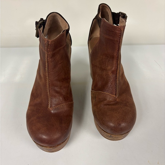 Free People Brown Leather Ankle Boots. Size 38 - Picture 3 of 8